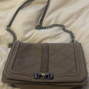Rebecca Minkoff grey suede crossbody.